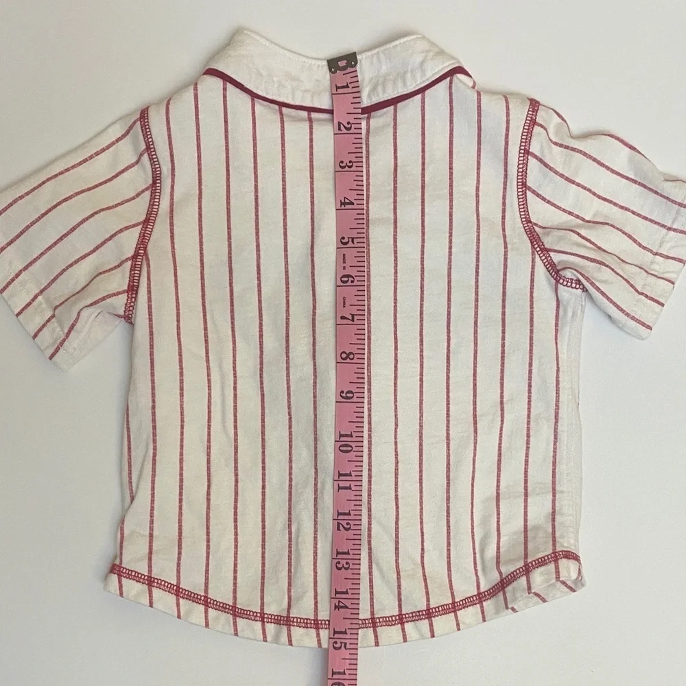 Gymboree White and Red Striped Button Down Shirt